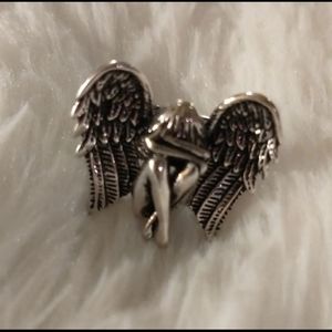 Ring Sterling Silver Gothic Angel Girl Size 9.5 Crying Emo Wings Stamped S925